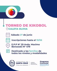 Continúan abiertas las inscripciones para el Torneo de KikoBol en Caleta Olivia