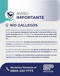 Servicios Públicos realiza trabajos de reparación en la Estación Elevadora N°6