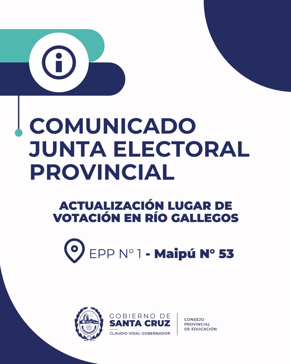 Comunicado importante: cambio de lugar de votación en Río Gallegos y consulta de padrones