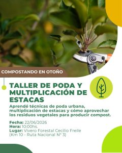 El Consejo Agrario Provincial invita a participar de una jornada sobre poda, compostaje y multiplicación de estacas