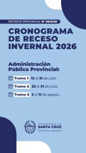 Receso invernal 2026: el Gobierno de Santa Cruz estableció el cronograma de licencia para trabajadores públicos