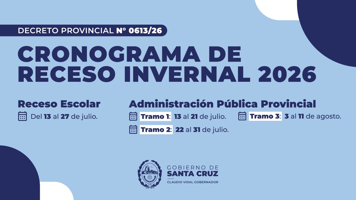 Receso invernal 2026: el Gobierno de Santa Cruz estableció el cronograma de licencia para trabajadores públicos