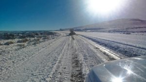 Vialidad Provincial realizó tareas de despeje de nieve en la Ruta Nacional N.º 40