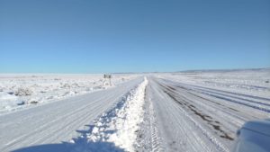 Vialidad Provincial realizó tareas de despeje de nieve en la Ruta Nacional N.º 40