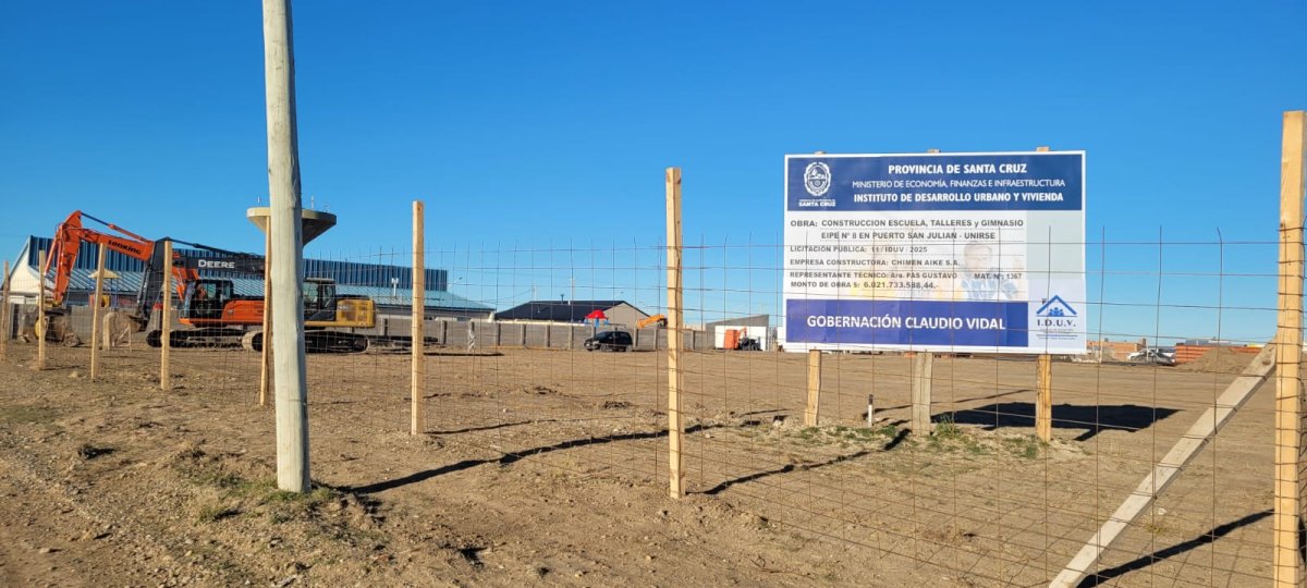 Crece la obra de la Escuela Industrial N°8 en Puerto San Julián