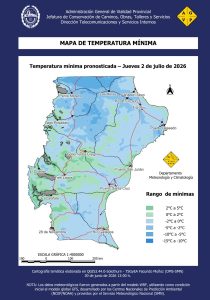 Anticipan bajas temperaturas y posibles nevadas durante los próximos días en Santa Cruz