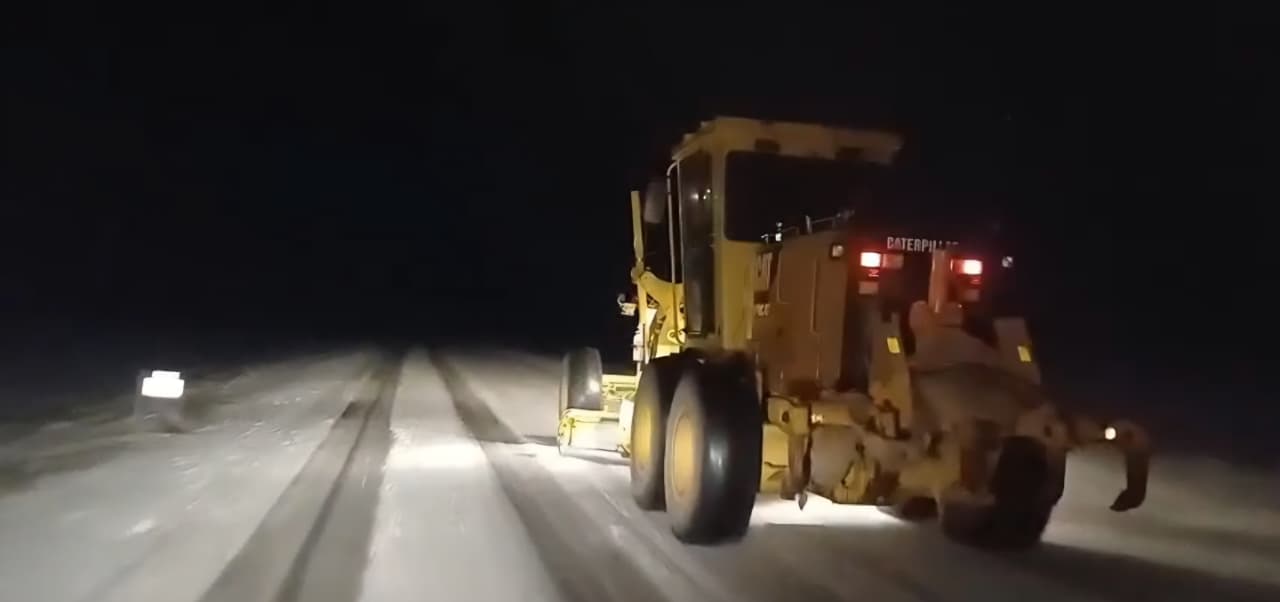 Vialidad Provincial realizó tareas de despeje de nieve sobre la Ruta Nacional N° 281