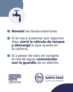 Servicios Públicos brinda recomendaciones para prevenir el congelamiento de cañerías 