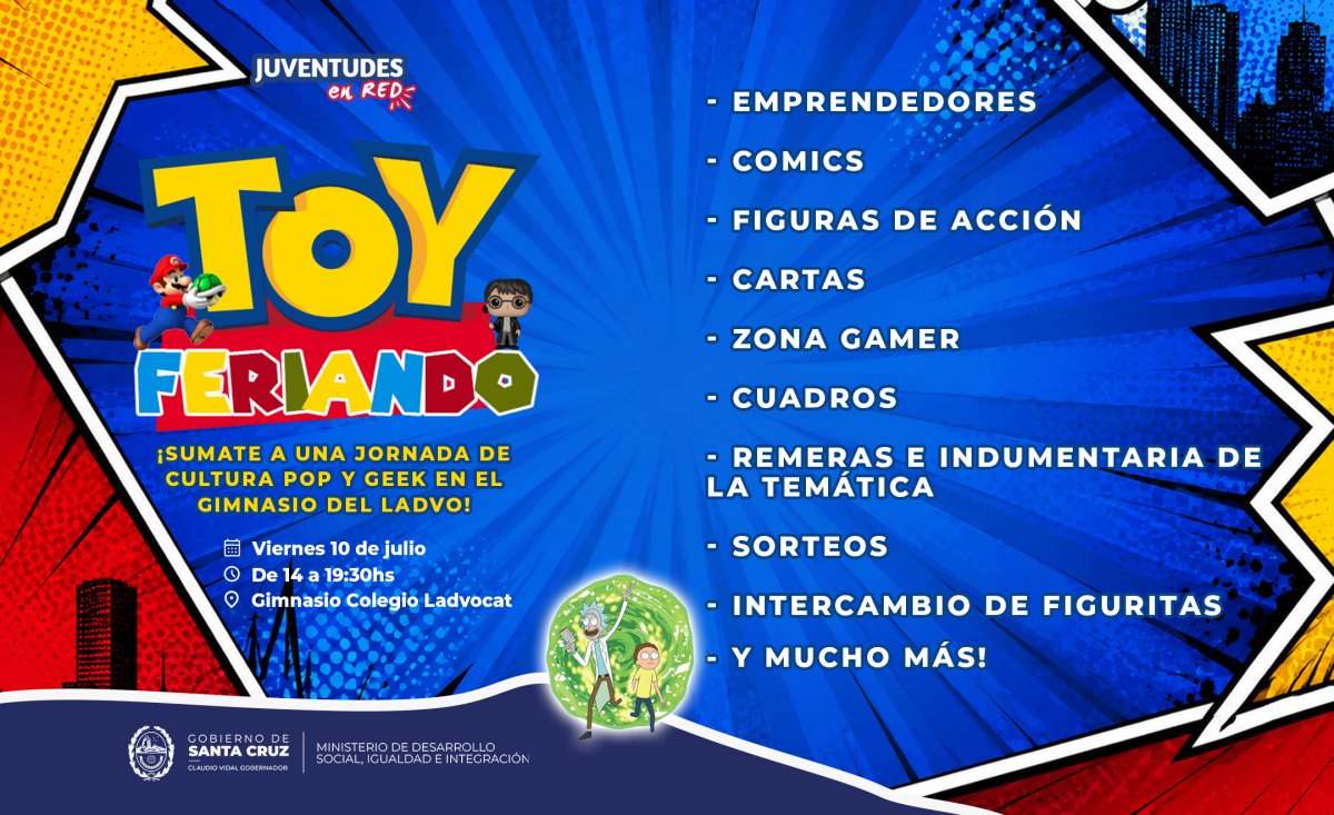 La Subsecretaría de Juventud realizará la segunda edición de "Toy Feriando" en Río Gallegos