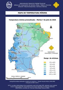 Vialidad Provincial anticipa un marcado descenso de las temperaturas y recomienda precaución en las rutas