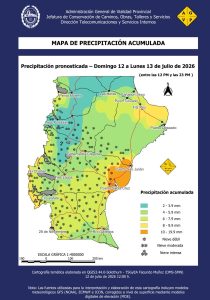 Vialidad Provincial emite un alerta preventiva por nevadas y lluvias intensas