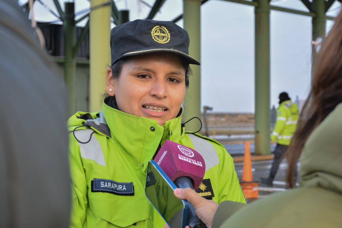 Segunda jefa de la Unidad Operativa Güer Aike, subcomisaria María Eugenia Sarapura.