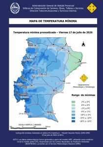 Alerta temprana por precipitaciones, nevadas y marcado descenso de la temperatura en gran parte de Santa Cruz 