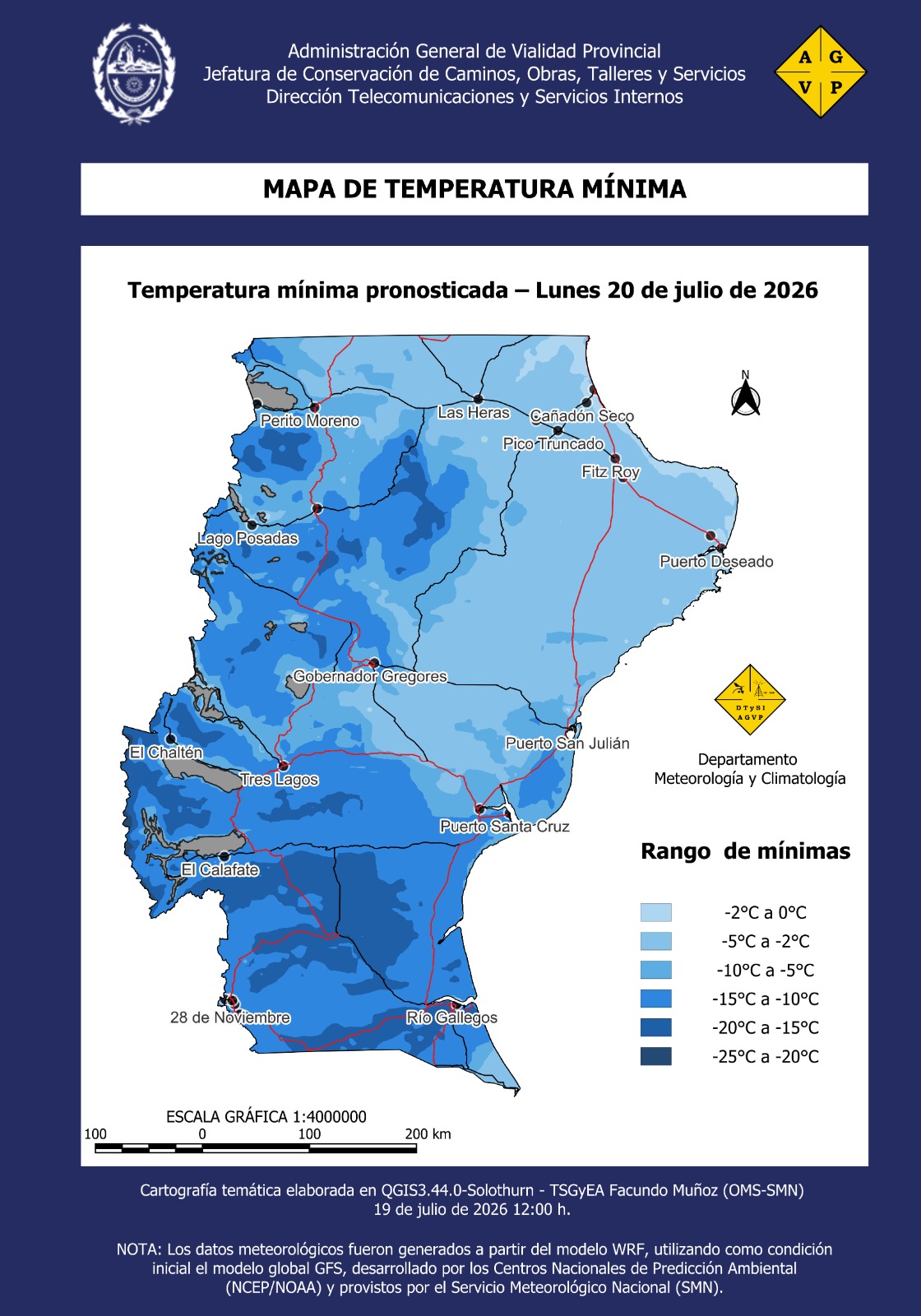 Alerta por la persistencia de temperaturas muy bajas, especialmente en la jornada de hoy y este lunes 20 de julio
