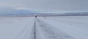 Vialidad Provincial lleva adelante tareas de despeje de nieve y distribución de sal en la Ruta Nacional N° 40 