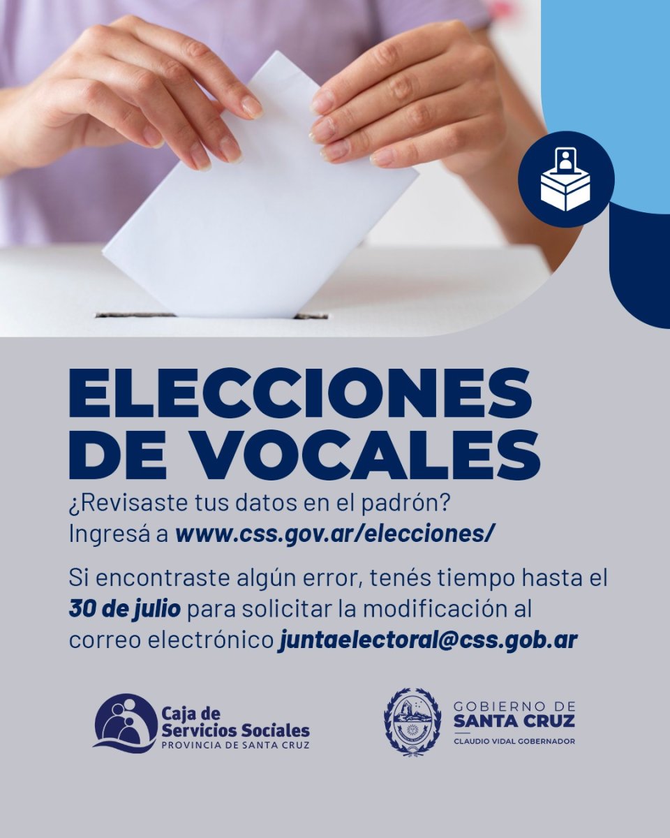 CSS: Última instancia para verificar datos antes del cierre del padrón electoral