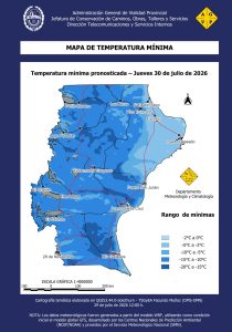 Se esperan precipitaciones de intensidad débil a moderada durante los días 30 y 31 de julio 