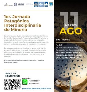 Se realizará la 1.ª Jornada Patagónica Interdisciplinaria de Minería en Puerto San Julián