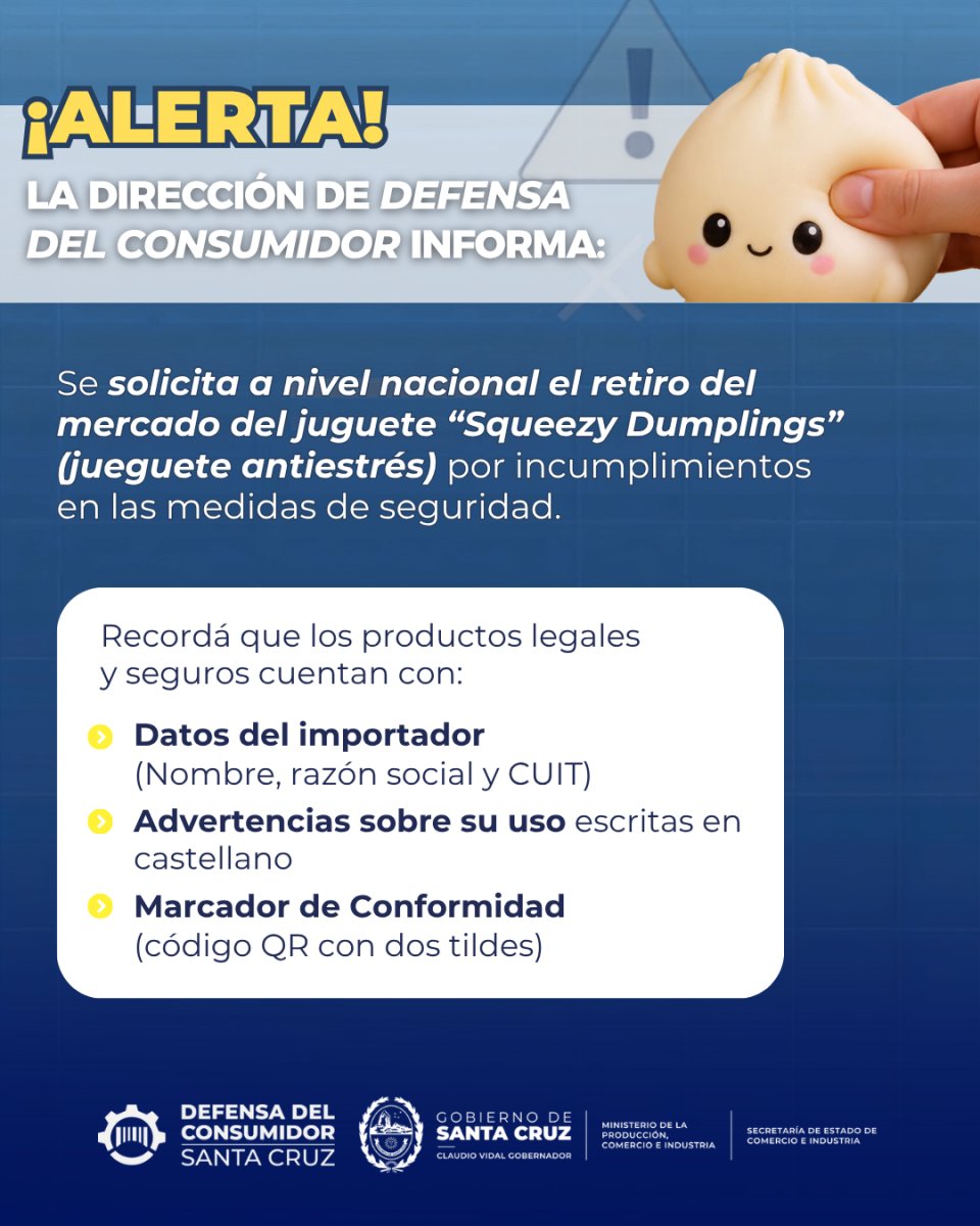 Defensa del Consumidor advierte sobre la comercialización del juguete "Squeezy Dumplings"