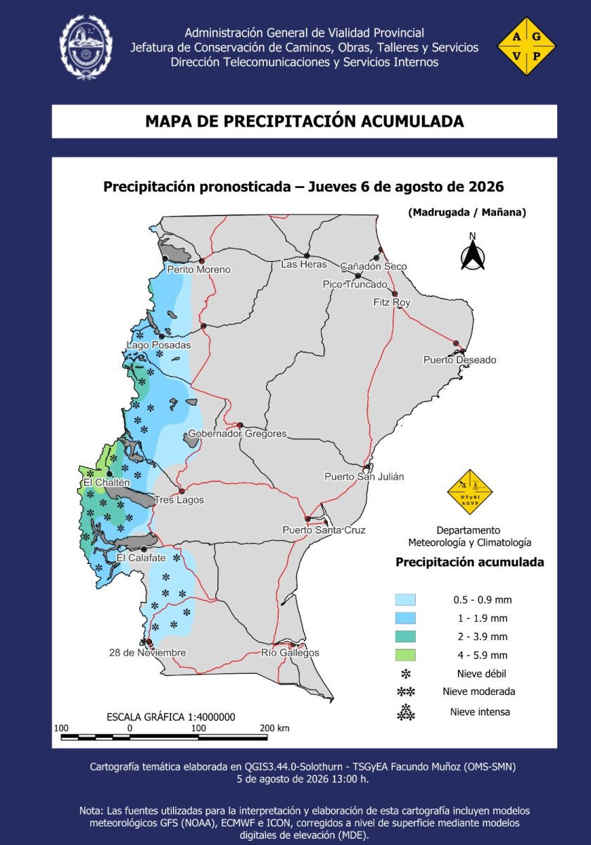 Santa Cruz se prepara para un marcado descenso de temperaturas con nevadas y bancos de niebla
