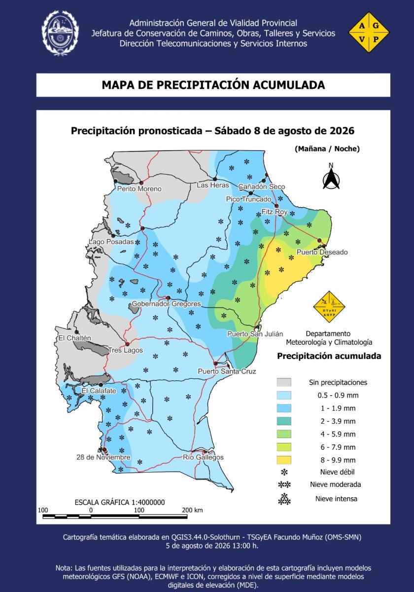 Santa Cruz se prepara para un marcado descenso de temperaturas con nevadas y bancos de niebla