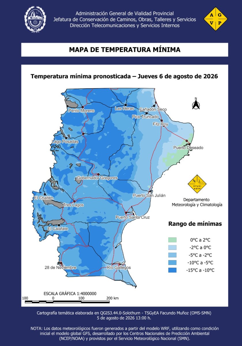 Santa Cruz se prepara para un marcado descenso de temperaturas con nevadas y bancos de niebla