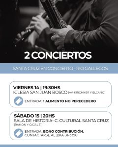 Invitan a dos veladas de música clásica y orquestal en Río Gallegos