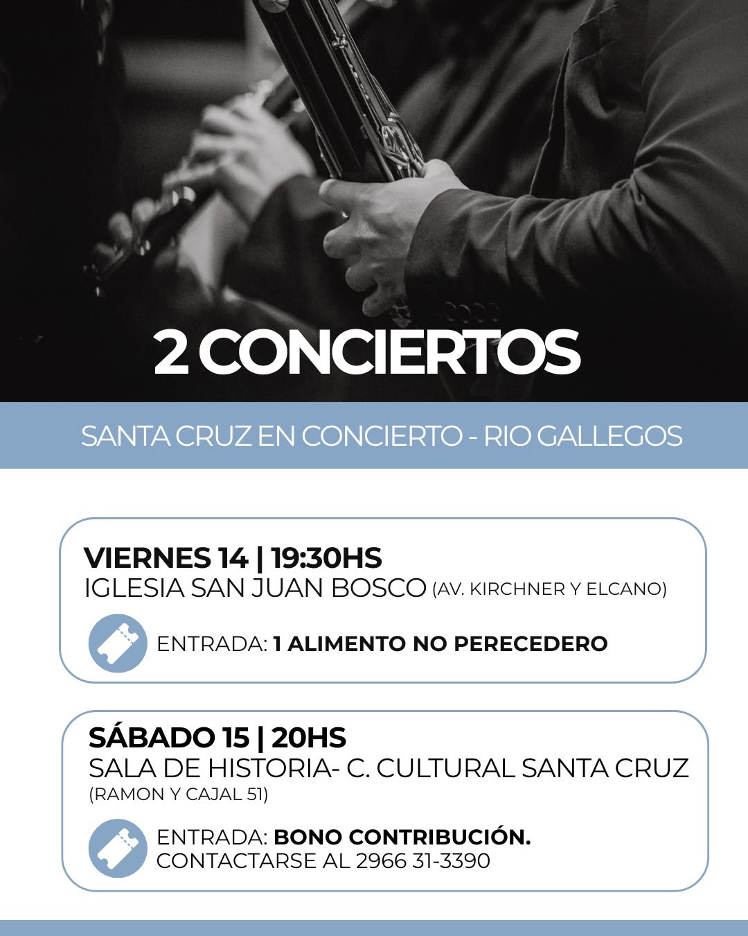 Invitan a dos veladas de música clásica y orquestal en Río Gallegos