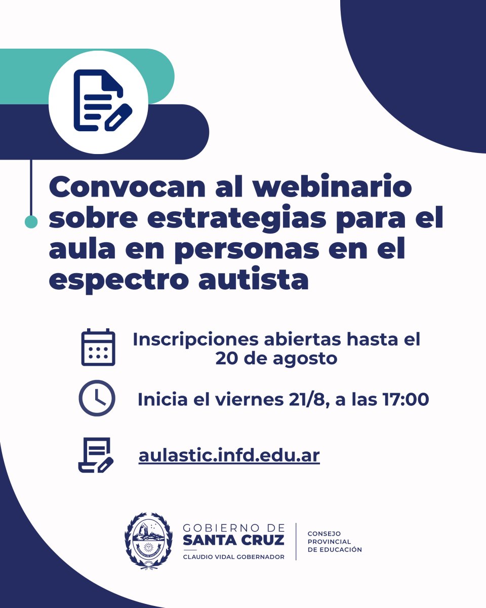 Convocan al webinario sobre estrategias para el aula en personas en el espectro autista