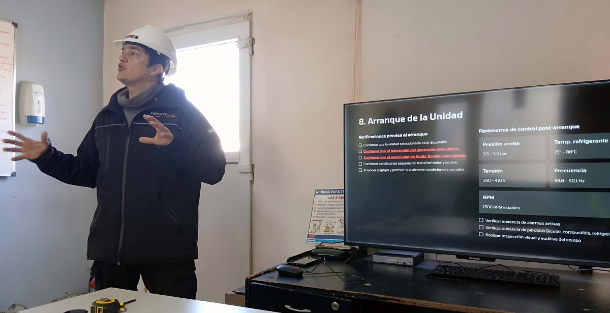 Formación y seguridad operativa: se capacitó al personal de la usina de El Chaltén