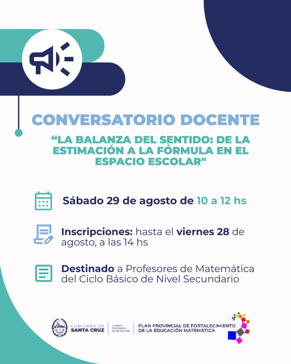 Educación abre la inscripción a un conversatorio para docentes sobre matemáticas