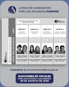 Por tercera vez en sus 60 años de historia, los afiliados de la CSS eligen mañana a sus vocales