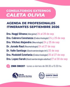 La Caja de Servicios Sociales presentó la agenda de profesionales itinerantes para septiembre