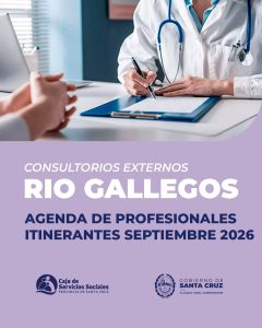 Agenda de médicos itinerantes para septiembre en Río Gallegos
