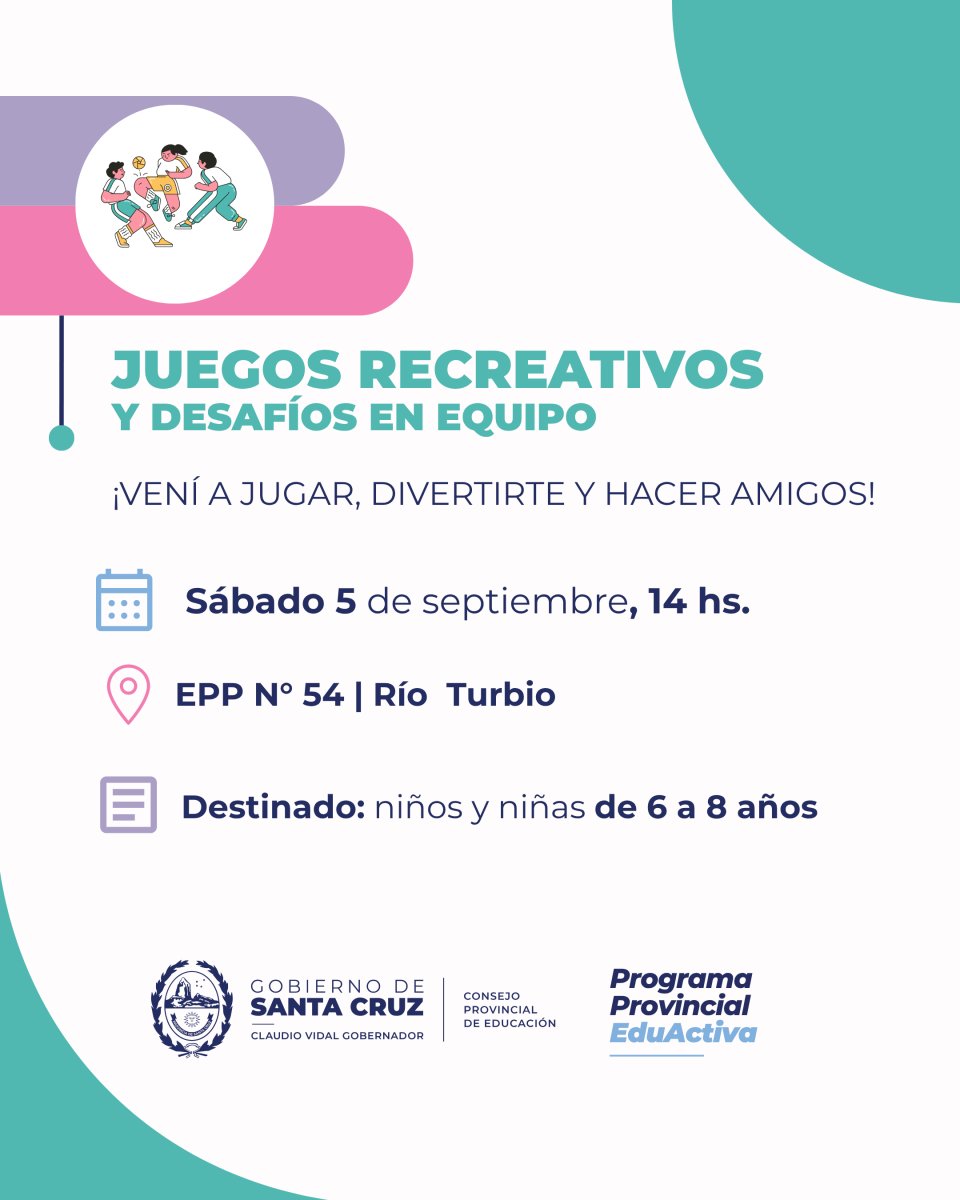 Invitan a participar de una jornada de Juegos Recreativos en Río Turbio