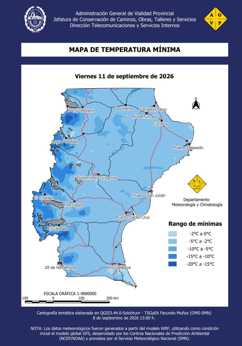 Conocé cómo estará el clima esta semana en Santa Cruz