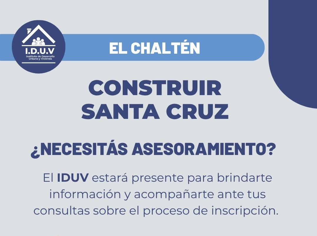 Provincia convoca a vecinos de El Chaltén a inscribirse en el programa "Construir Santa Cruz"
