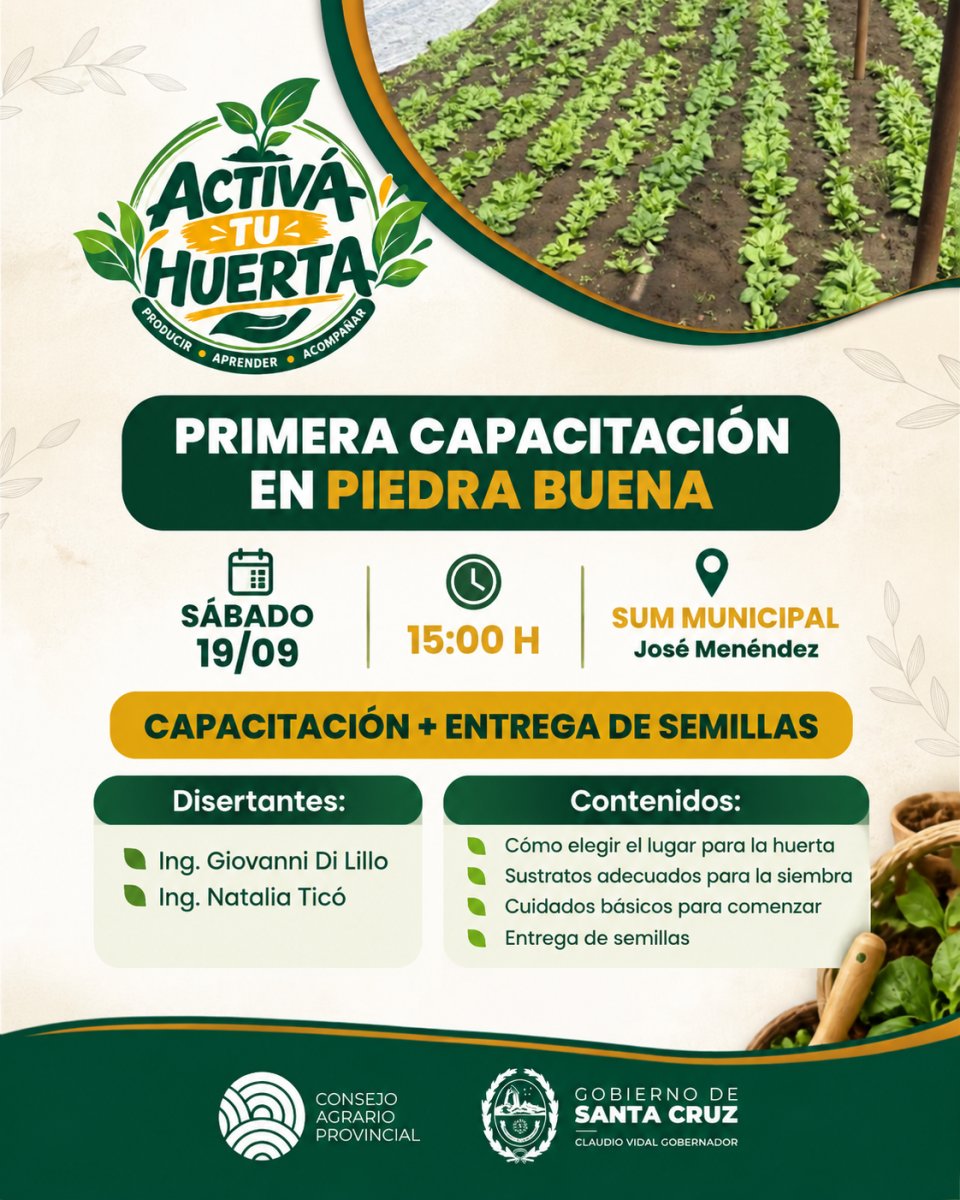 Primera Capacitación de “Activá tu Huerta” en Piedra Buena