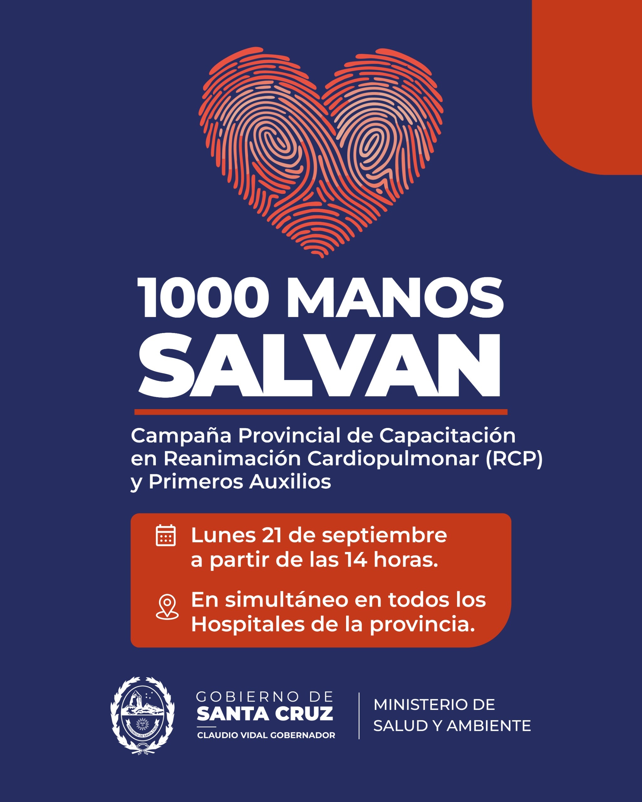 "1000 Manos Salvan": los hospitales de la provincia brindarán talleres abiertos de RCP y primeros auxilios