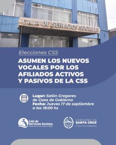La CSS incorporará a sus nuevos vocales representantes de los afiliados activos y pasivos