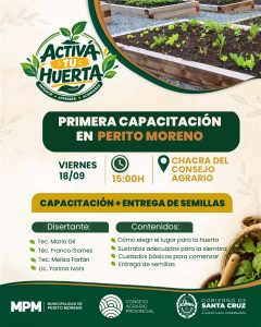 El programa “Activá tu huerta”  avanza en Santa Cruz con capacitaciones y entrega de semillas