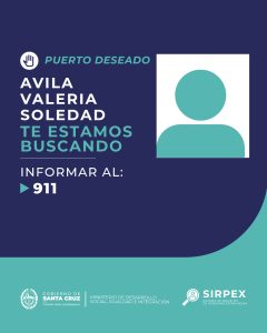 #TeEstamosBuscando en Puerto Deseado: La Policía de Santa Cruz inició labores para hallar a  Valeria