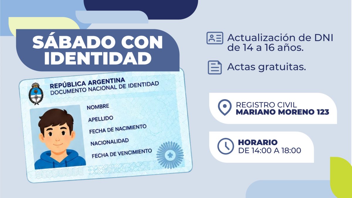 “Sábado con Identidad”: el Registro Civil suma una jornada especial para adolescentes