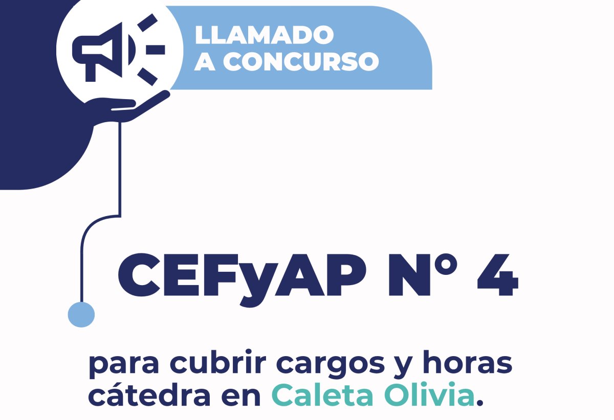 Convocatoria a cubrir horas cátedras en el CEFyAP N°4 de Caleta Olivia - 1er llamado