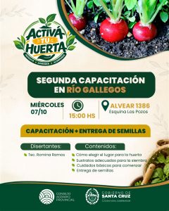 Activá Tu Huerta llega con capacitaciones y entrega de semilla a distintos barrios de Río Gallegos