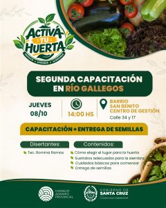 Activá Tu Huerta llega con capacitaciones y entrega de semilla a distintos barrios de Río Gallegos
