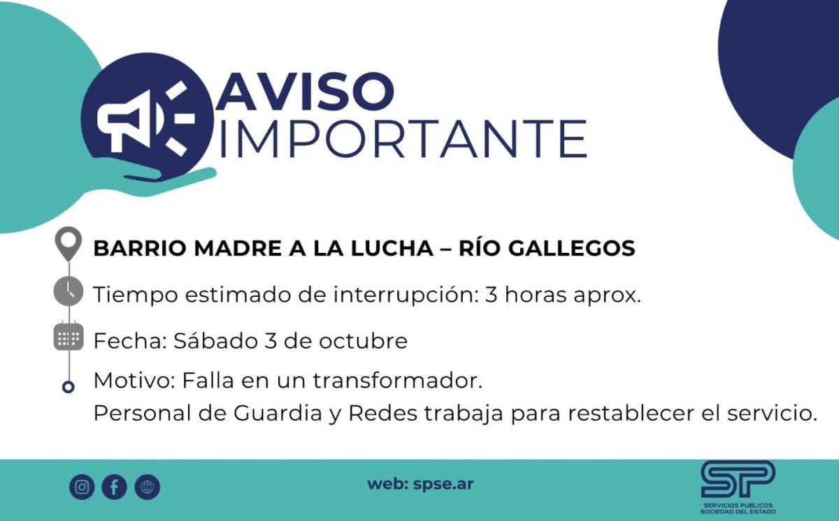 Servicios Públicos informa que trabajan en transformador para restablecer el suministro en el barrio Madres a la Lucha
