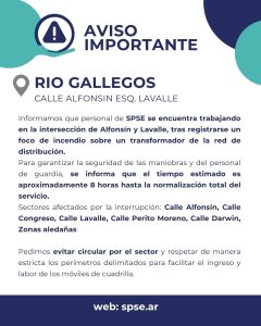 Realizan tareas de reparación sobre transformador ubicado en las calles Alfonsín y Lavalle