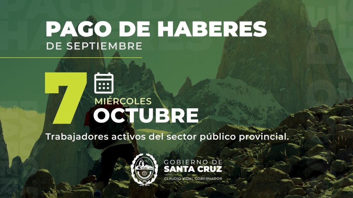 El Gobierno de Santa Cruz anunció la fecha de pago de haberes del mes de septiembre