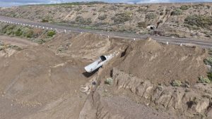 Avanzan los trabajos clave para reparar el socavón en la Ruta Nacional N.º 3